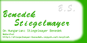 benedek stiegelmayer business card